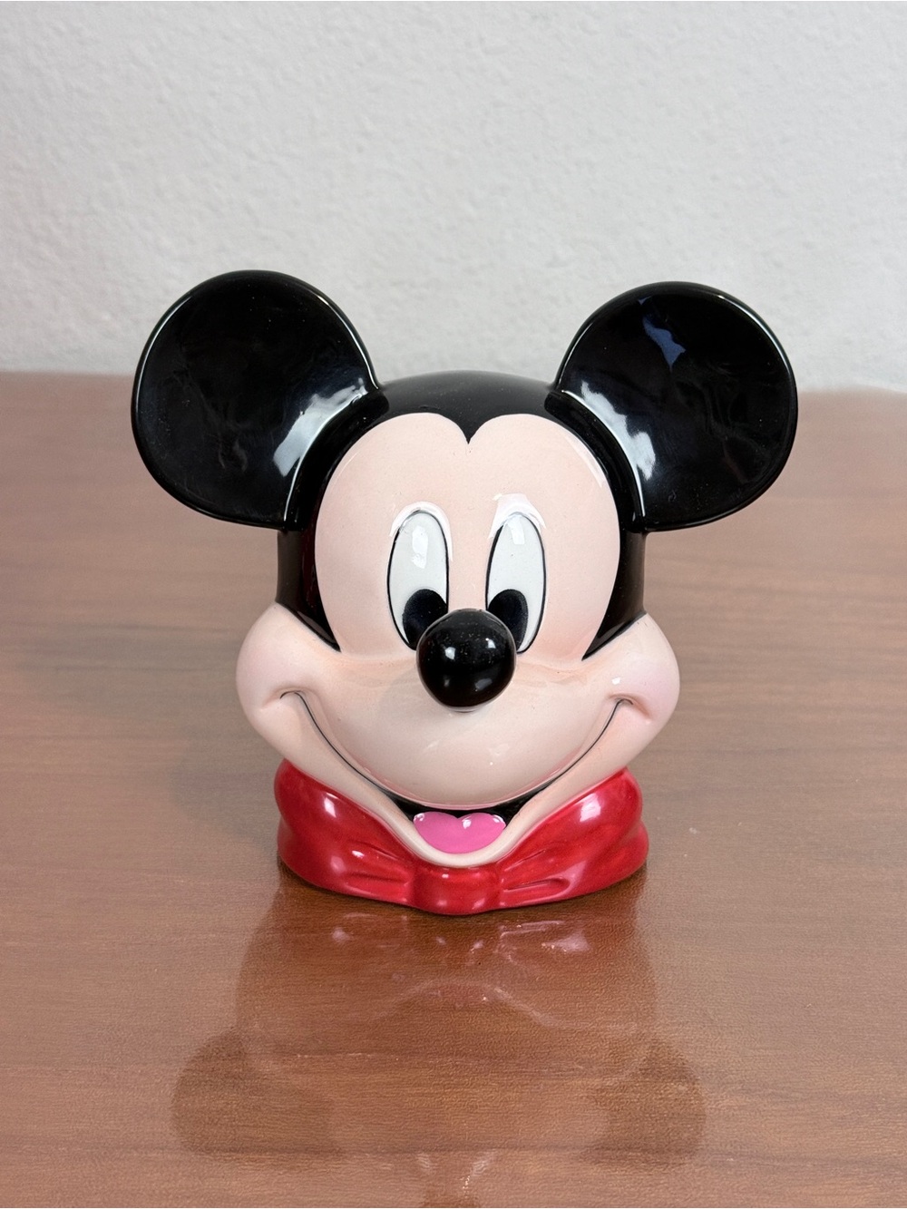 Disney Mickey & Co. Ceramic Mickey Mouse Head Coin Bank 1995 IOB